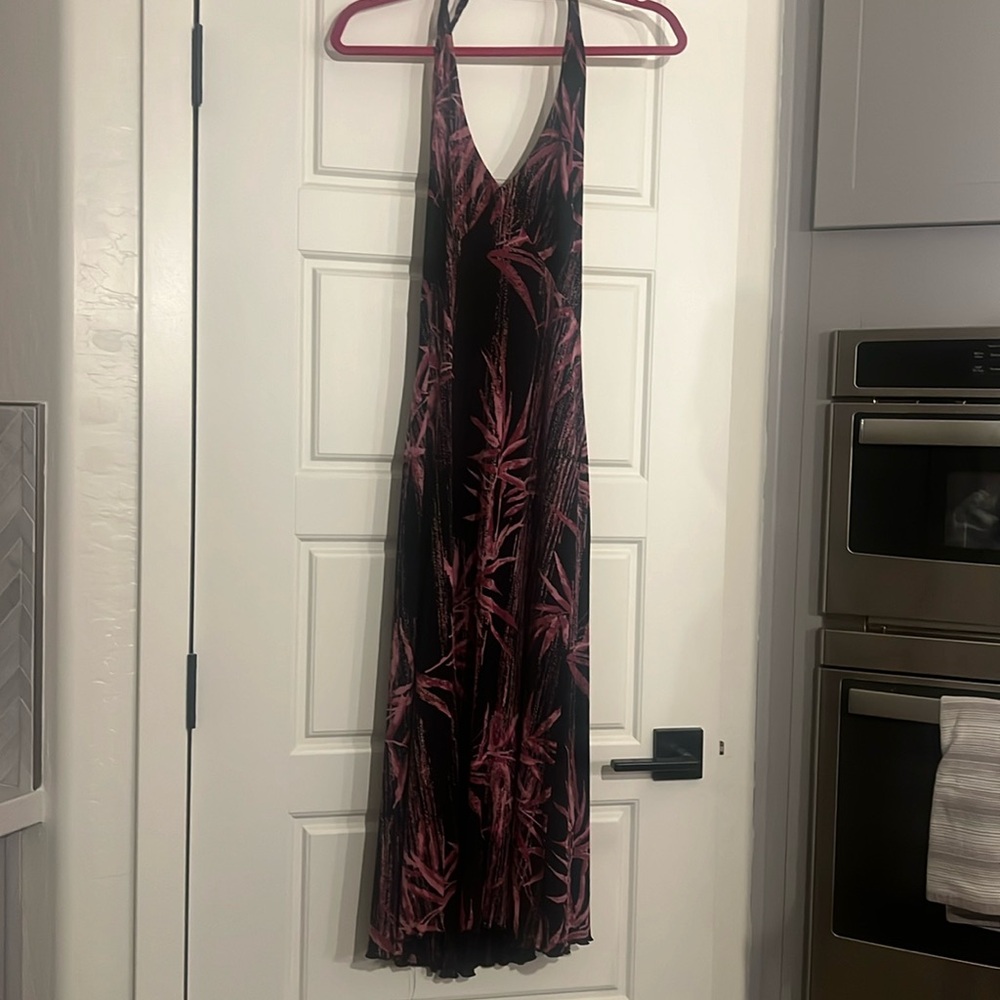 Black and pink halter dress